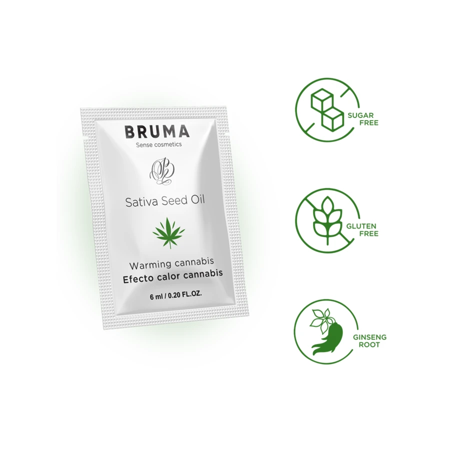 BRUMA - GEL SCORREVOLE ALL''OLIO DI SEMI DI SATIVA GUSTO CANNABIS RISCALDANTE 6 ML